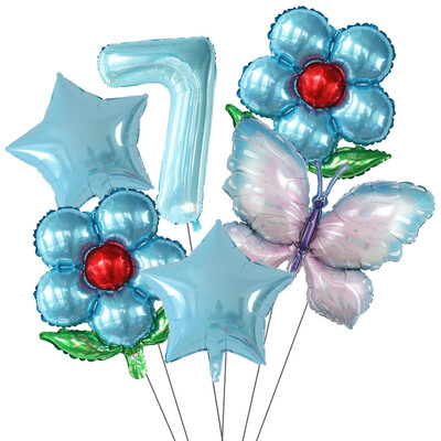 Set de baloane cu numere Fluture 40 inch, roz, albastru, floarea soarelui, decorațiuni pentru baby shower, balon cu heliu, pentru petrecere de aniversare, globuri de nuntă