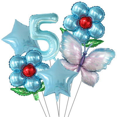 Set de baloane cu numere Fluture 40 inch, roz, albastru, floarea soarelui, decorațiuni pentru baby shower, balon cu heliu, pentru petrecere de aniversare, globuri de nuntă