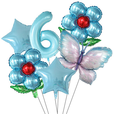 Set de baloane cu numere Fluture 40 inch, roz, albastru, floarea soarelui, decorațiuni pentru baby shower, balon cu heliu, pentru petrecere de aniversare, globuri de nuntă