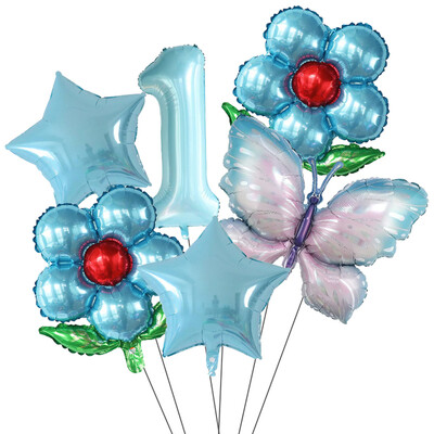 Set de baloane cu numere Fluture 40 inch, roz, albastru, floarea soarelui, decorațiuni pentru baby shower, balon cu heliu, pentru petrecere de aniversare, globuri de nuntă