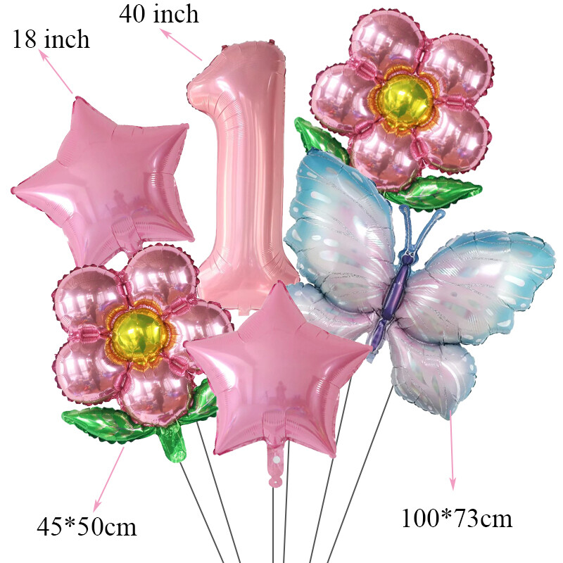 Set de baloane cu numere Fluture 40 inch, roz, albastru, floarea soarelui, decorațiuni pentru baby shower, balon cu heliu, pentru petrecere de aniversare, globuri de nuntă