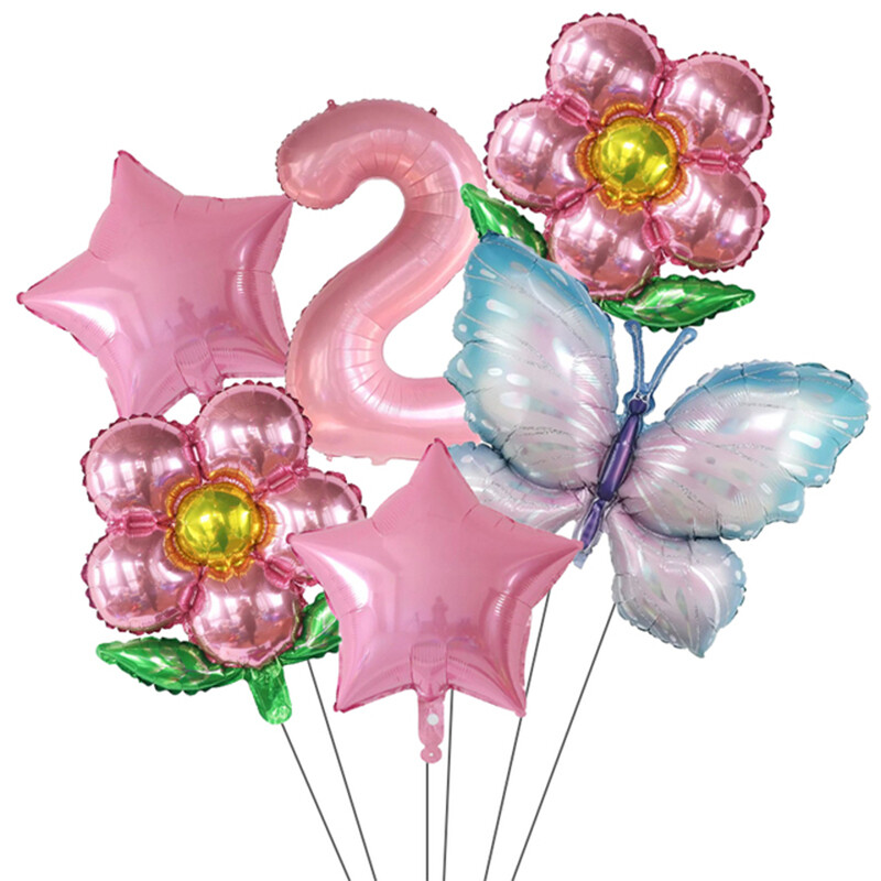 Set de baloane cu numere Fluture 40 inch, roz, albastru, floarea soarelui, decorațiuni pentru baby shower, balon cu heliu, pentru petrecere de aniversare, globuri de nuntă