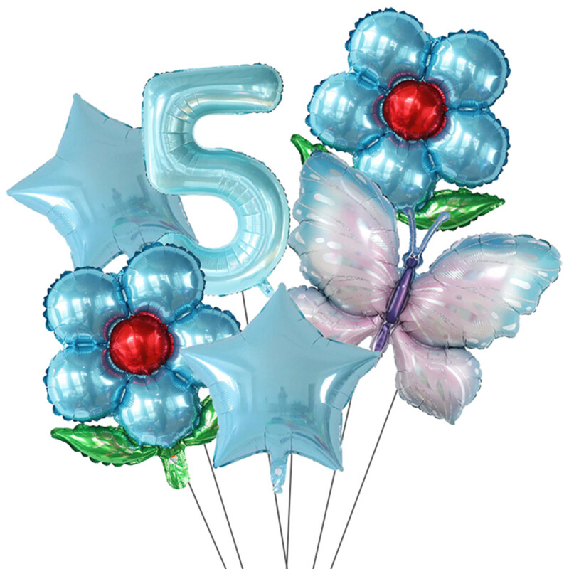 Set de baloane cu numere Fluture 40 inch, roz, albastru, floarea soarelui, decorațiuni pentru baby shower, balon cu heliu, pentru petrecere de aniversare, globuri de nuntă