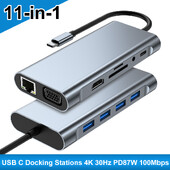 11 u 1 USB C priključna stanica USB C HUB 4K 30Hz tip C na HDMI adapter USB tip C čvorišta USB razdjelnik za PC prijenosno računalo MacBook Pro