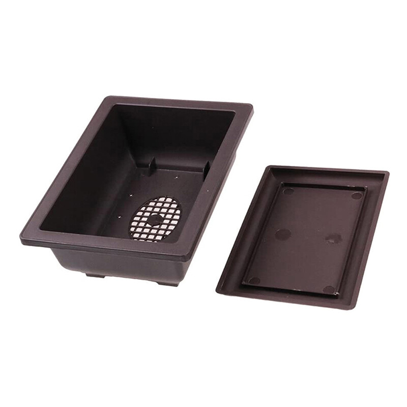 1db Virágcserép Műanyag Erkély Négyszögletes cserepek Virág Bonsai Tál óvodamedence Műanyag Ültetőgép Utánzat Téglalap cserepek Dekor