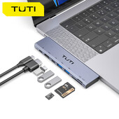 TUTI USB HUB USBC prie USB 3.0 SD/TF kortelių skaitytuvas USB Aapter PD 100W greito įkrovimo Įkrovimo TypeC HUB skirstytuvas, skirtas Macbook Pro Samsung