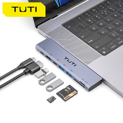 TUTI USB HUB USBC la USB 3.0 Cititor de carduri SD/TF Aapter USB PD 100W Încărcare rapidă TypeC HUB Splitter pentru Macbook Pro Samsung