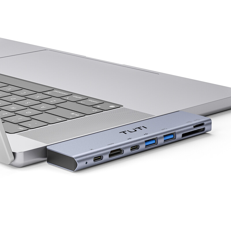 TUTI USB HUB USBC prie USB 3.0 SD/TF kortelių skaitytuvas USB Aapter PD 100W greito įkrovimo Įkrovimo TypeC HUB skirstytuvas, skirtas Macbook Pro Samsung