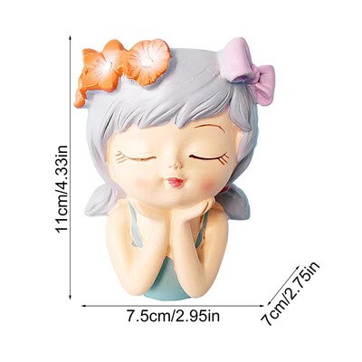 3D rozprávková dievčenská kvetináča, sukulentná rastlina, kvetináča do kaviarne, kuchyne, obývačky, spálne, domácej kancelárie, dekorácie