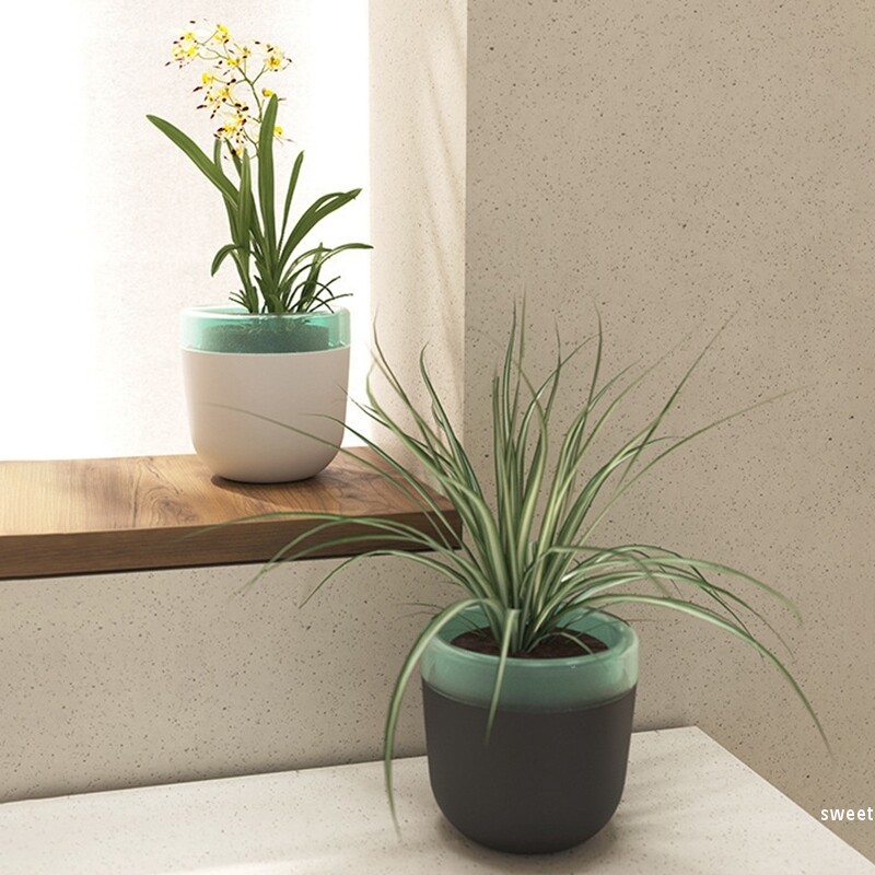 Műanyag cserepes cserep kis zamatos növény Lusta virágcserép Kétszintes vízelnyelő automata öntöző ültetőgépek asztali dekoráció