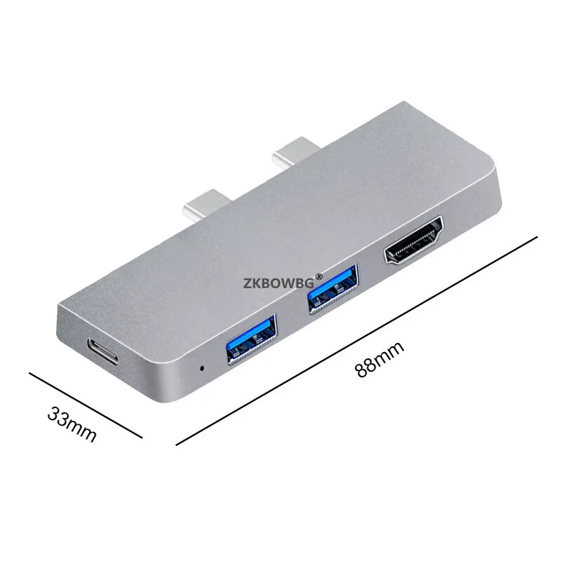 Stație de andocare USB 3.0 6-în-1 pentru Microsoft Surface Pro8 Pro9 ProX Port tip c Adaptator pentru cititor de carduri SD/TF Compatibil HDMI