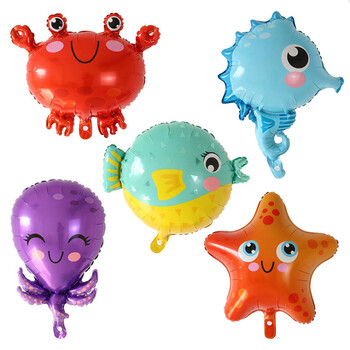 Ocean Animals Balloons Cartoon Fish Balloons Foil Balloons για αγόρια και κορίτσια πάρτι γενεθλίων με θέμα τον ωκεανό Διακοσμητικό ντους μωρού