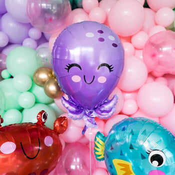 Ocean Animals Balloons Cartoon Fish Balloons Foil Balloons για αγόρια και κορίτσια πάρτι γενεθλίων με θέμα τον ωκεανό Διακοσμητικό ντους μωρού