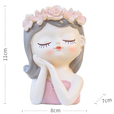 Fairy Sukulenti Žaksije Posude za cvijeće Kaktusi Posude Lijepa djevojka Head Bonsai saksije Posude Ukrasi za stol s rupom za drenažu