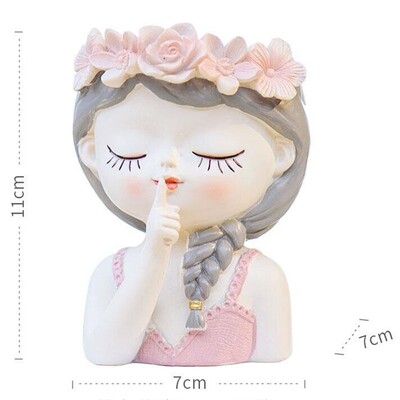 Fairy Sukulenti Žaksije Posude za cvijeće Kaktusi Posude Lijepa djevojka Head Bonsai saksije Posude Ukrasi za stol s rupom za drenažu