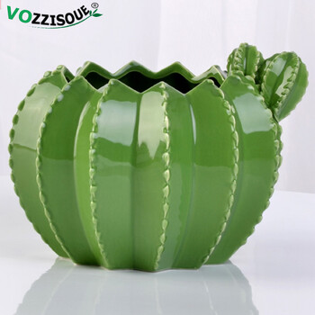 ΝΕΑ Creative Ceramic Cactus Bonsai Pots Διακοσμητικό φυτό εσωτερικού χώρου Γλάστρα Κήπος χυμώδες γλάστρα Σπίτι Μπαλκόνι Πράσινη Πήλινη Ζαρντινιέρα