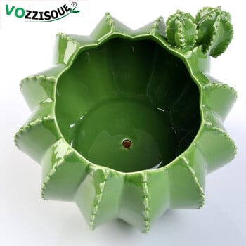 ΝΕΑ Creative Ceramic Cactus Bonsai Pots Διακοσμητικό φυτό εσωτερικού χώρου Γλάστρα Κήπος χυμώδες γλάστρα Σπίτι Μπαλκόνι Πράσινη Πήλινη Ζαρντινιέρα