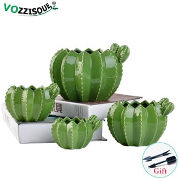 ΝΕΑ Creative Ceramic Cactus Bonsai Pots Διακοσμητικό φυτό εσωτερικού χώρου Γλάστρα Κήπος χυμώδες γλάστρα Σπίτι Μπαλκόνι Πράσινη Πήλινη Ζαρντινιέρα