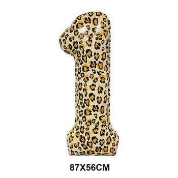 Leopard Print Party 32\'\' Leopard Number Balloon Cheetah Jungle Safari Theme Balloon Wedding Girls Women Birthday Party Supplies