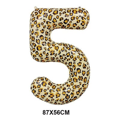 Leopardí balón s potlačou, 32 palcov, leopardí číselný balón s gepardom, džungľou a safari témou, svadobné balóny, dievčatá, ženy, narodeninové potreby