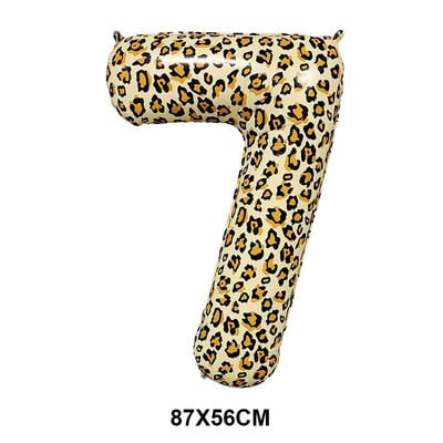 Leopardí balón s potlačou, 32 palcov, leopardí číselný balón s gepardom, džungľou a safari témou, svadobné balóny, dievčatá, ženy, narodeninové potreby