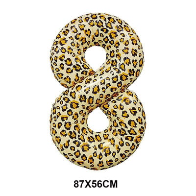 Leopardí balón s potlačou, 32 palcov, leopardí číselný balón s gepardom, džungľou a safari témou, svadobné balóny, dievčatá, ženy, narodeninové potreby