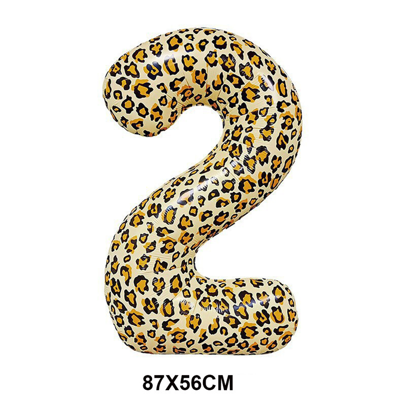 Leopardí balón s potlačou, 32 palcov, leopardí číselný balón s gepardom, džungľou a safari témou, svadobné balóny, dievčatá, ženy, narodeninové potreby