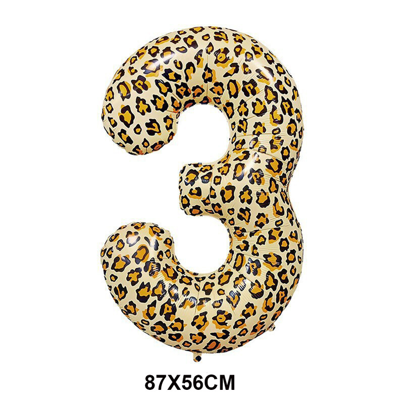 Leopardí balón s potlačou, 32 palcov, leopardí číselný balón s gepardom, džungľou a safari témou, svadobné balóny, dievčatá, ženy, narodeninové potreby