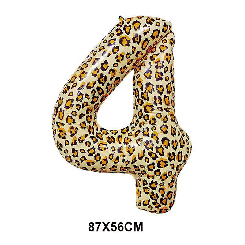 Leopardí balón s potlačou, 32 palcov, leopardí číselný balón s gepardom, džungľou a safari témou, svadobné balóny, dievčatá, ženy, narodeninové potreby