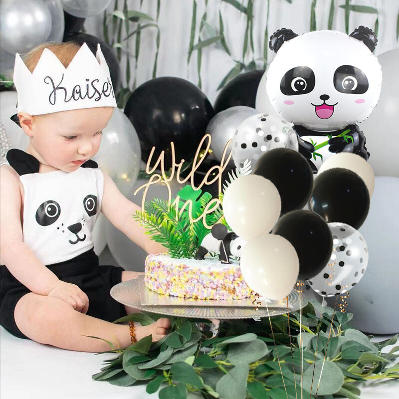 1 ks Panda hliníkový fóliový balón dekorácia na narodeninovú párty kreatívny zvierací balón dekorácia do domácnosti téma zoo