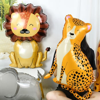 1 τμχ Μπαλόνια Jungle Wild Animal Forest Lion Monkey Giraffe Foil Ballon for Kids Safari Wild One Birthday Party Decoration Globos