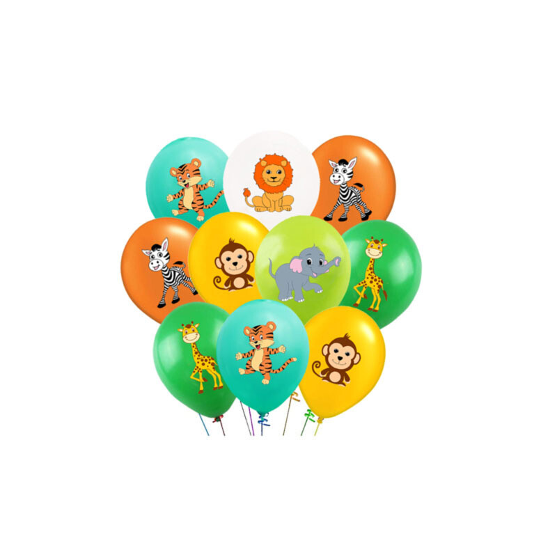 10 buc. Baloane din latex cu animale mixte de 12 inch Articole pentru petreceri Baloane cu animale sălbatice din junglă Decoruri pentru petrecerea de aniversare pentru copii Baloane cu animale