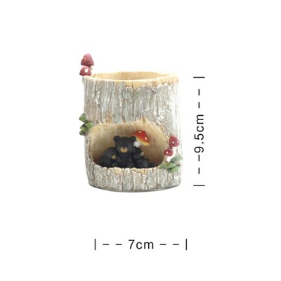 Slatke posude za sukulente Posuda za životinje Žadilice Biljke s drenažnom rupom Panj Držač za olovke Vrt