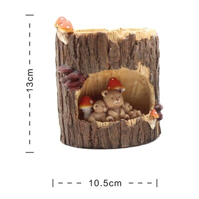 Slatke posude za sukulente Posuda za životinje Žadilice Biljke s drenažnom rupom Panj Držač za olovke Vrt