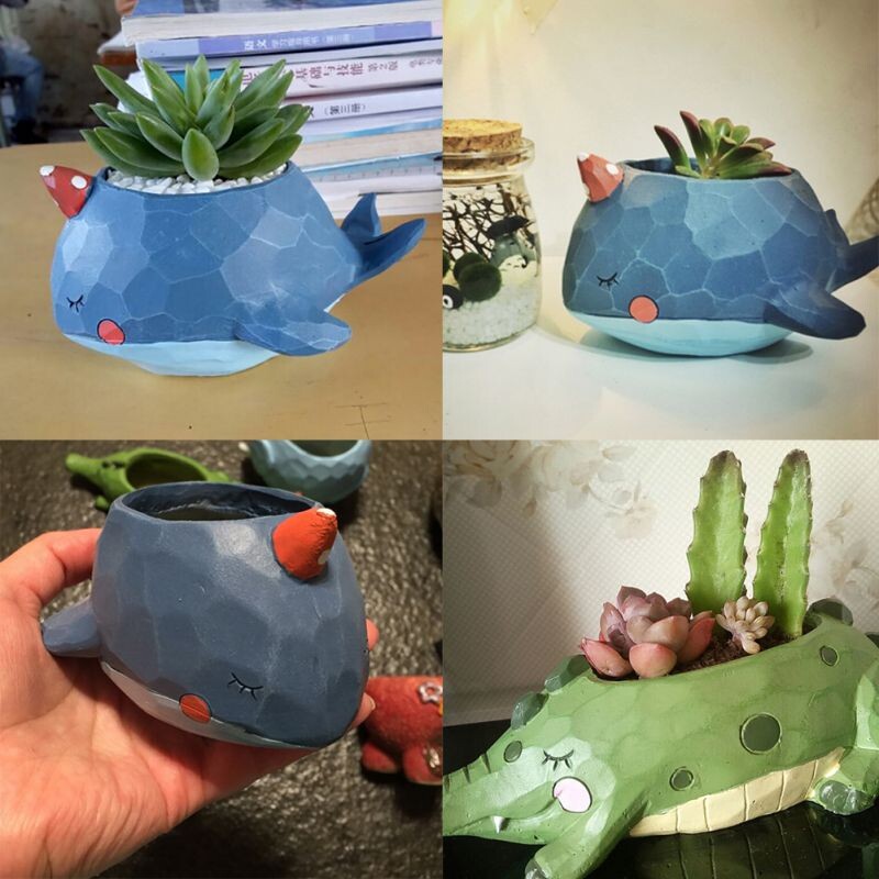 Roztomilé zvieratká Kvetináče pre sukulenty Rastliny Krokodíl Veľryba Dinosaurus Slon Kvetináče Bonsai Dekorácia domácej pracovnej plochy