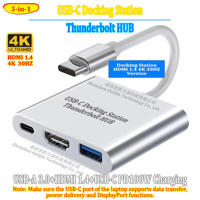 Thunderbolt HUB USB-C dokkolóállomás HDMI 4K 60HZ mobiltelefonokhoz Táblagépekhez Laptopokhoz Apple Dell Asus HP Lenovo ThinkPad MSI Acer