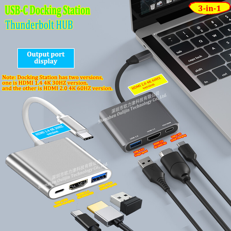 Thunderbolt HUB USB-C dokkolóállomás HDMI 4K 60HZ mobiltelefonokhoz Táblagépekhez Laptopokhoz Apple Dell Asus HP Lenovo ThinkPad MSI Acer