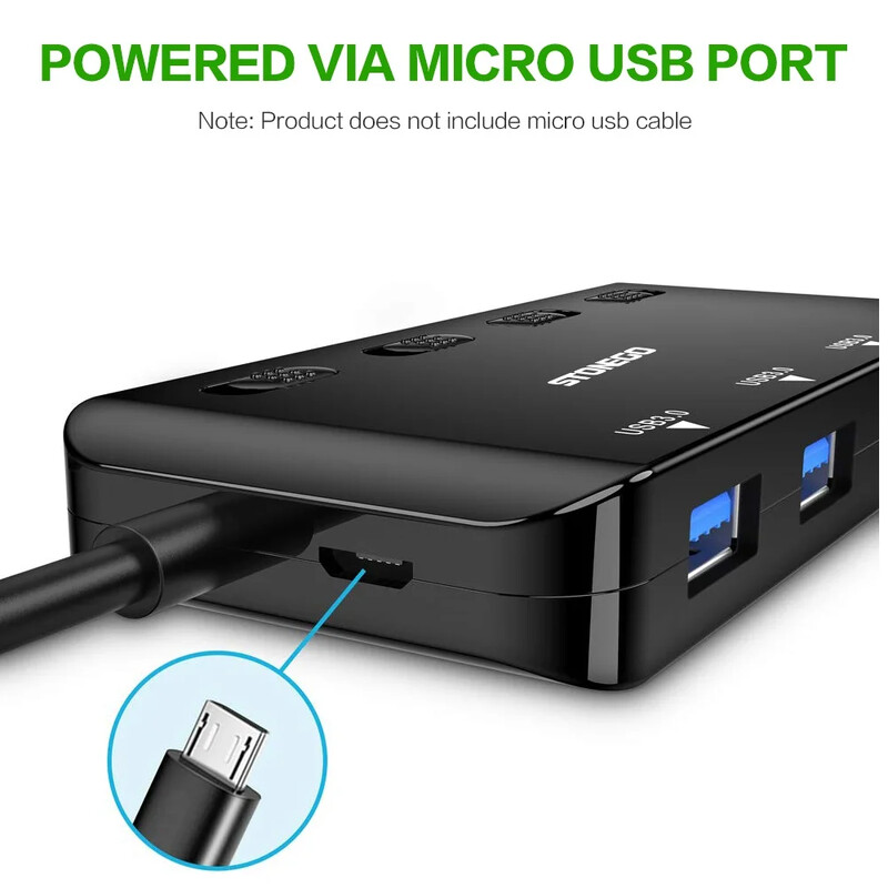 STONEGO Ultra Slim USB 3.0 hub, 4 portos USB3.0 elosztó, nagy sebességű USB adatbővítő adapter