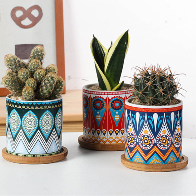 1PC Mini saksije za cvijeće Mini zelena saksija za vrt Šarene keramičke saksije za dom Dekoracija sobnih saksija za cvijeće