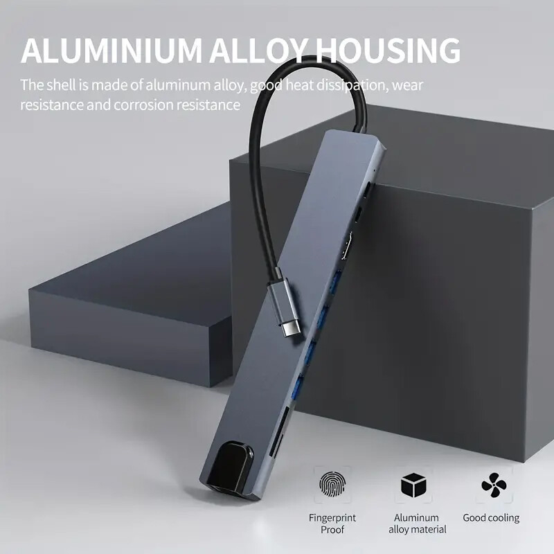 USB C šakotuvas 4K 30 Hz C tipo su HDTV suderinamas su USB 3.0 adapteris 10 viename C tipo šakotuvo prijungimo stotis PD 100 W USB C skirstytuvas, skirtas MacBoo