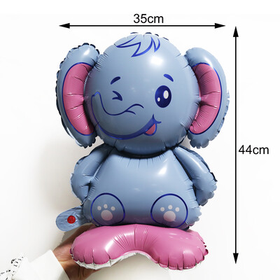 Стоящи, ходещи на колела Животни Балони Джунгла Сафари Животни Слон Тигър Жирафи Балон с форма на фолио Дива зоологическа градина Парти Декор