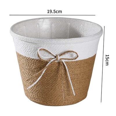 Papírkötél fonott friss virágcserepek szőtt kis cserepes fűtelepítő dekoratív kosár beltéri virágcserepek fedő növénytartó edényei