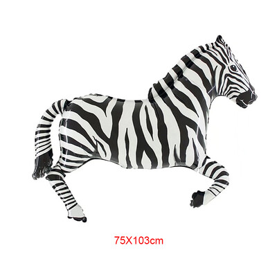 75x103 cm zebra ló tigris alumínium fólia léggömb rajzfilm állat születésnapi parti dekoráció személyre szabott tematikus szoba dekoráció játékok