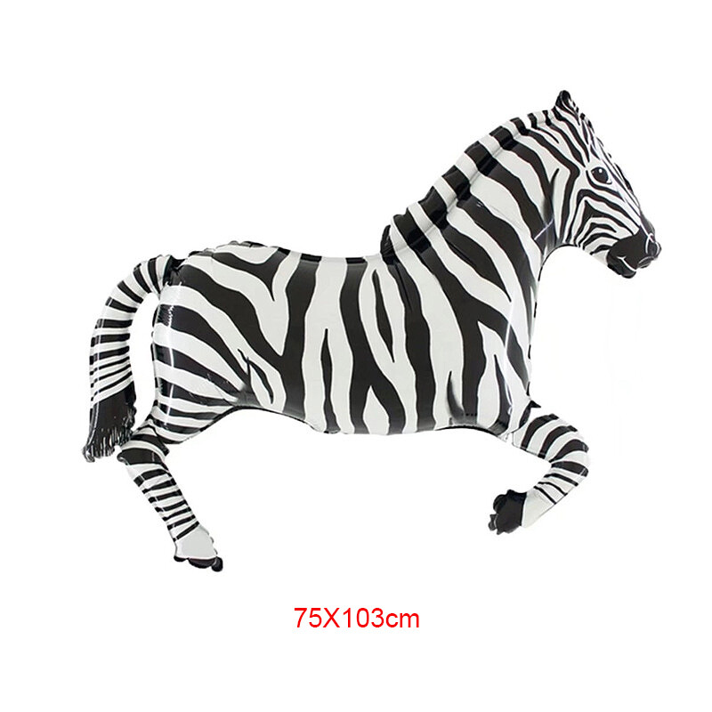 75x103 cm zebra ló tigris alumínium fólia léggömb rajzfilm állat születésnapi parti dekoráció személyre szabott tematikus szoba dekoráció játékok