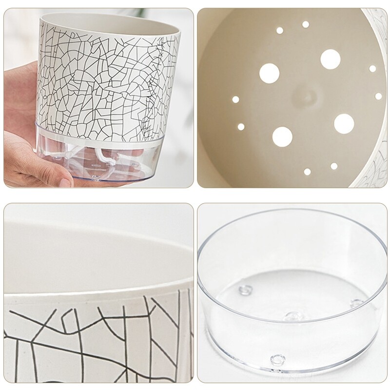 Samozalijevajući lonac za cvijeće Lazy Automatic Hydroponics Biljni lonac Pamučni konop za zalijevanje Sukulentne žardinjere za saksije Dekoracija kućnog ureda