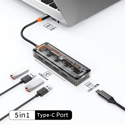 Basix 10 in 1 USB C HUB 4K30Hz doko stotis Type C su HDMI suderinama RJ45 Ethernet PD100W, skirta MacBook iPad Huawei Sumsang telefonui