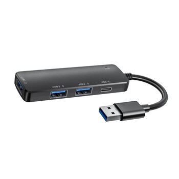 3 USB + 1 Διανομέας τύπου C PD Φόρτιση Αλουμινένιο περίβλημα Αποτελεσματικός προσαρμογέας USB