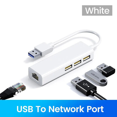 USB C HUB 100Mbps 3 porty USB 2.0 typu C HUB USB na RJ45 LAN Ethernet adaptér pre Lenovo Xiaomi Macbook Pro Air PC príslušenstvo
