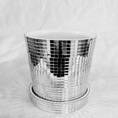 Üveg négyzet alakú kerámia diszkógolyós váza, modern csavar az otthoni dekorációhoz Egyszerű és divatos négyzet alakú