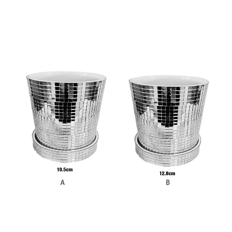 Üveg négyzet alakú kerámia diszkógolyós váza, modern csavar az otthoni dekorációhoz Egyszerű és divatos négyzet alakú